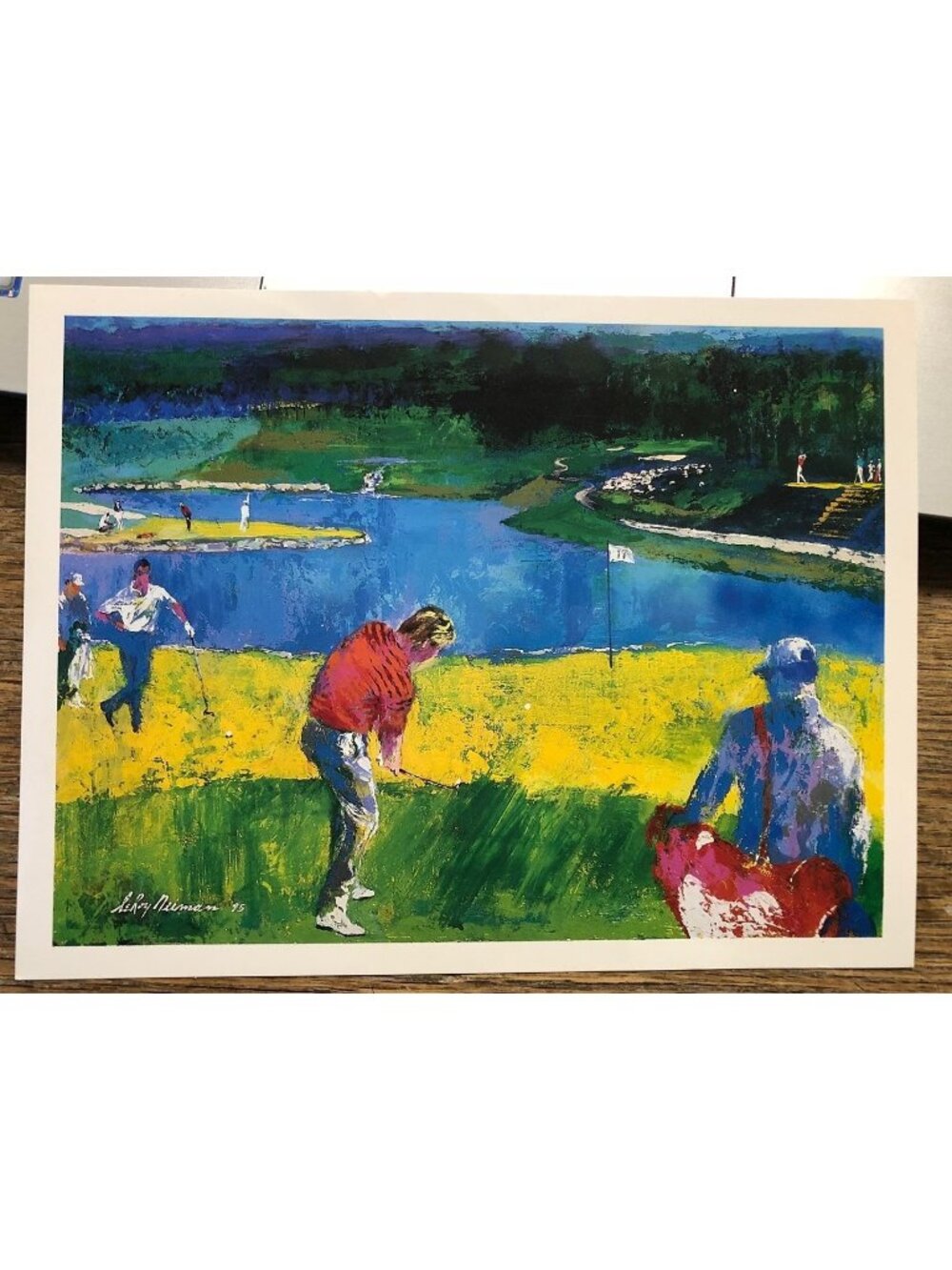Leroy Neiman Postcard Golf Course Mystic Rock 1996 Art Card 5 x 7